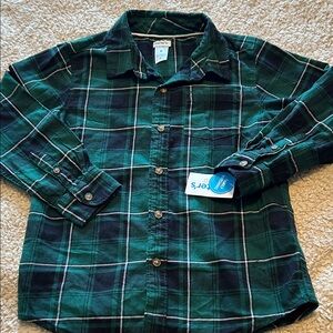 Carter's Dark Green Plaid Button-Down Flannel Shirt